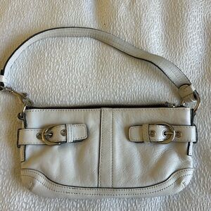 Coach Winter White Leather Wristlet